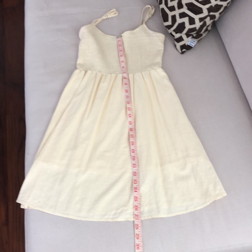 BRANDY MELVILLE PALE YELLIW SMOCKED TOP COTTON LINED DRESS OS - Picture 9 of 9